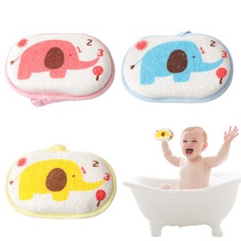 Pack of 3 Baby Muslin Wash Cloths, Wash Pads for Babies and Children, Soft Newborn Baby Face Cloths, Multi-Purpose Baby Towel for Girls and Boys Baby Towels