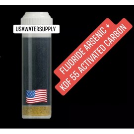 Usawatersupply Water Filter Fluoride Arsenic + KDF 55 Activated Carbon Block Cartridge: 10"