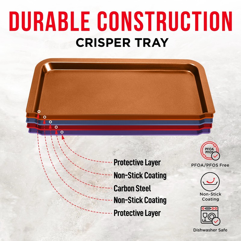 Bakken Swiss 2-in-1 Air Fryer Tray – Nonstick Copper Crisper
