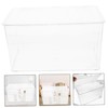 KOMBIUDA Clear Desktop Storage Box with Lid Transparent Multi-purpose Organizer