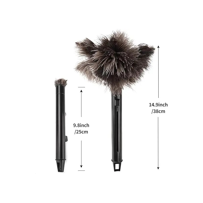 Retractable Feather Duster Ostrich Feathers Anti-Static Reusable Eco-Friendly Handheld Cleaning
