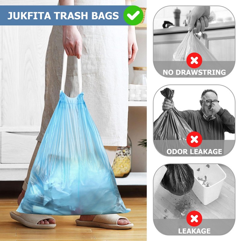 4 Gallon Trash Bags Drawstring 100 Count, JUKFITA Strong Small
