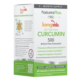 NaturesPlus Cúrcuma PRO Longvida 500 mg - 60 cápsulas - Promueve una protección saludable contra los radicales libres - Sin OMG, vegano y sin gluten -