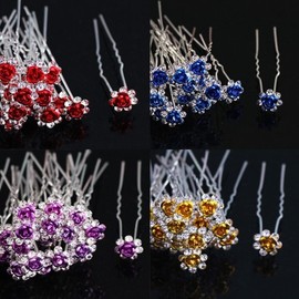Shine Rose Back Hairpin 10 Colors Hanbok Hair Ornament Wedding Hair Pin Updo Ornament U-pin / 샤인로즈 뒤꽂이 10컬러 한복 머리장식 웨딩헤어핀 올림머리장식 U핀