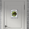 Metal Sign with Turtle Motif and Saying "Hier wache ich!"