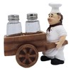 French Chef with Wheelbarrow Salt and Pepper Shaker Holder, Cute
