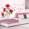 Decals Design 'Romantic Rose Flowers' Wall Sticker (PVC Vinyl, 50