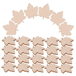 DOITOOL 100pcs Maple Leaf Wooden Craft Embellishments DIY Wood Decoration Slices for Creative Handcrafts for Home Decor and Present Giving