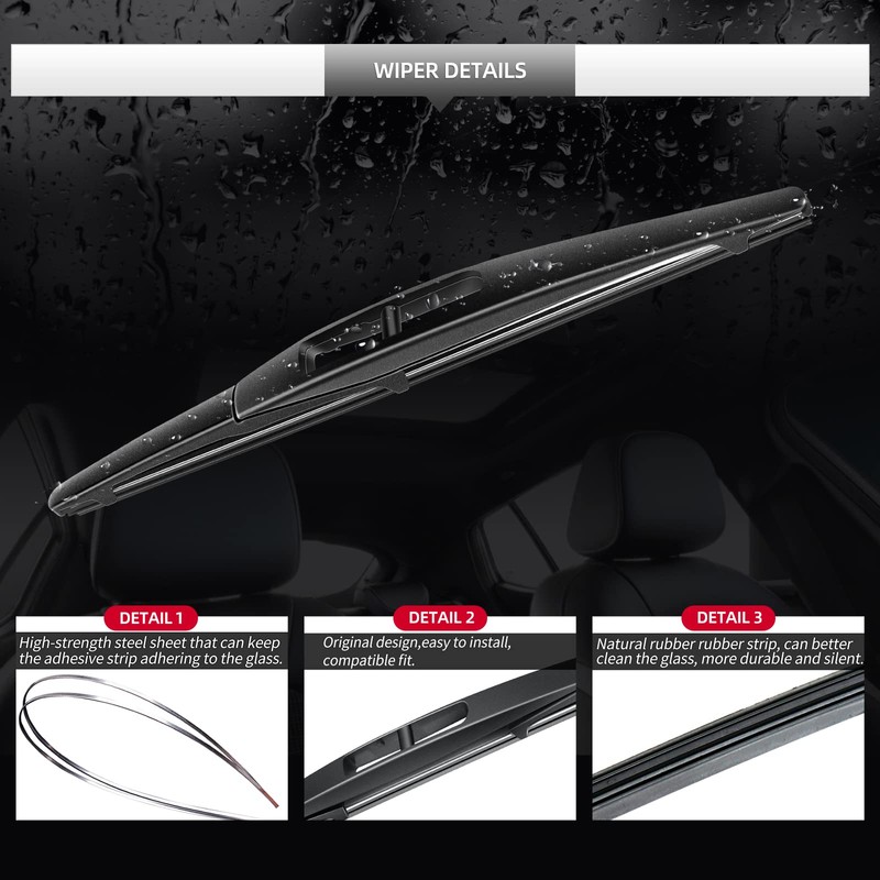 Rear Wiper Blade Assembly, Back Windshield Wiper Blades Arm Accessories