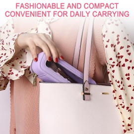 Pinkmik Travel Clear Makeup Bag with Brush Case TSA Approved Toiletry Bag Waterproof Cosmetic Organizer with Zipper Car Essential for Women (X/Purple, M+SLIM)