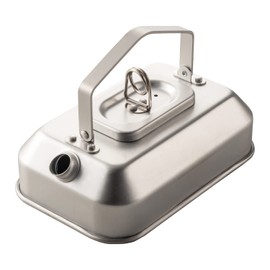 BUNDOK BD-915 Aluminum Kettle L for Outdoor Use, Lightweight, 20.3 fl oz (600 ml), Silver, Approx. W 4.7 x L 7.2 x H 2.6 inches (120 x 183 x 65 mm) (Height 4.9 inches (125 mm) when handle is raised)