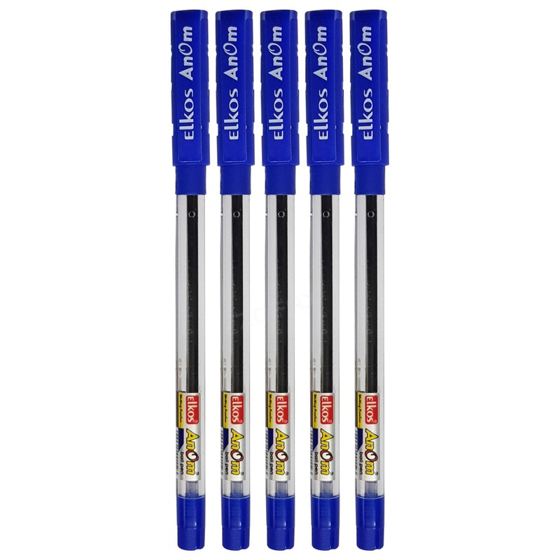 ELKOS Anom Ballpoint Pens, BLUE, 0.7mm Fine Point, Pack of