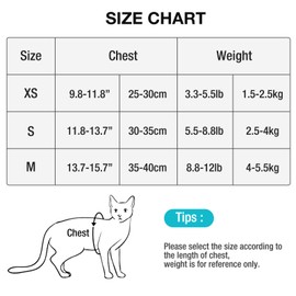 Cat Harness with Lead, Escape Proof, Adjustable Cat Harness, Escape Proof with Cat Lead, 1.35 m, Soft Cat Harness for Cats, Small Dogs and Rabbits (S)