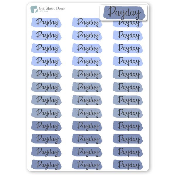 PayDay Planner Stickers / 36 Vinyl Stickers (approx 1”) /