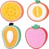JCZD 4 Pack Shower Sponge, Cute Fruit Shaped Bath Sponge