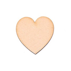 WWS Pack of 50 MDF 20mm Hearts Arts & Crafts, Scrapbooks, Decorations