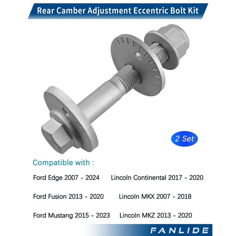 FANLIDE 2 Set Rear Camber Adjustment Eccentric Bolt Kit DG9Z-5K978-A