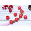 25mm Wooden Beads Red Round Wood Beads for Craft, Smooth
