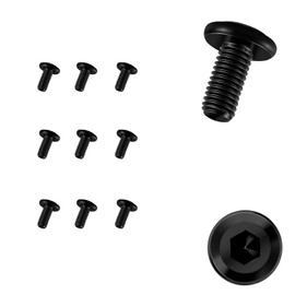 Pack of 10 Screws M5 × 12, Flat Head Screws M5 Hexagon Socket, M5 Screws, Black, Stainless Steel A2 V2A, Full Thread