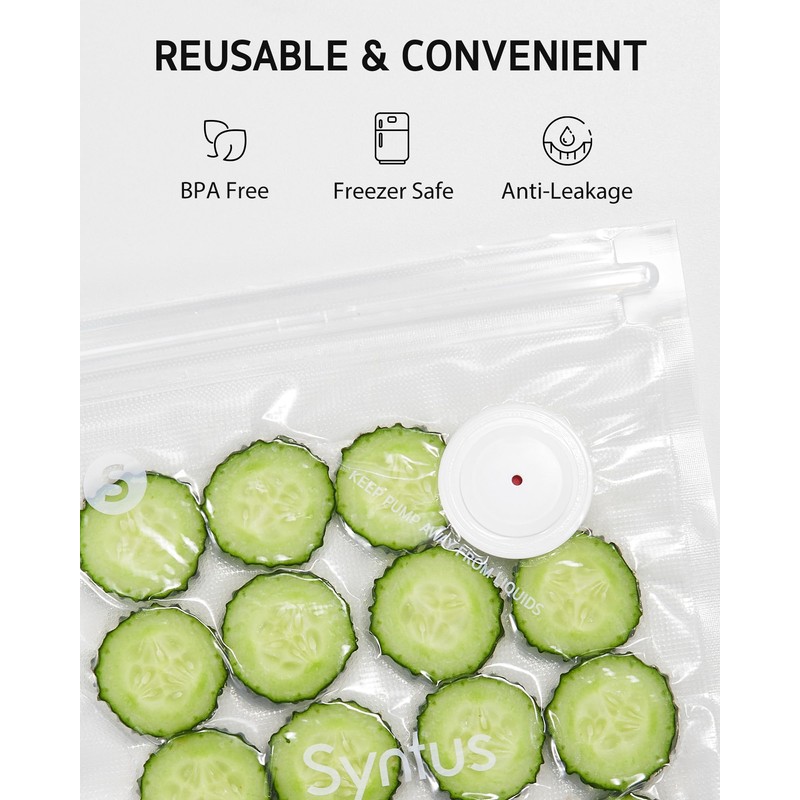 Syntus Vacuum Sealer Bags for Food, Food Storage Bags for