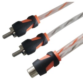 RD RCA Y Splitter Audio Cable Connection, OFC Oxygen Free Copper, Tinned RCA Twisted Pair, Easily Connect with subwoofer, Home Theater, HDTV, Gaming Consoles, Hi-Fi Systems (1F2M)(2-Pack)