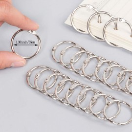 Book Rings, Key Rings Pack of 50 Metal Rings Loose Leaf Book Rings Binder Key Ring Small Connector Shower Curtain Rings Key Rings 35 mm Ring Binding
