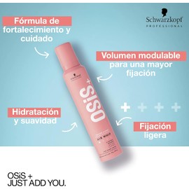 OSIS - Air Whip Espuma 200 ml, para Volumen y Cuerpo, Sensación de Cabello Hidratado y Suave, Fijación Flexible y Duradera, Protección Térmica, Fórmula Fortificante y de Cuidado