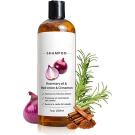 Onion Shampoo,Shampoo Reparación Brillante y Nutrición,Champú Extracto de Romero, Cebolla Roja y Canela,Fortalece raíces, controla grasa, refresca el cuero cabelludo y repara el cabello dañado (1pcs)