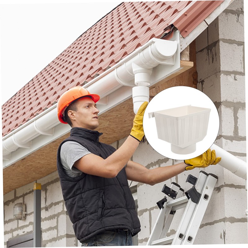 SHINEOFI Rainwater Collection Connector for Downspout Gutter Durable PVC Water