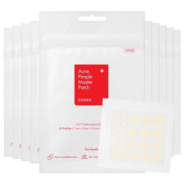 COSRX Acne Pimple Master Patch 240 Patches (10 Packs of 24 Patches) | A.D.F. Hydrocolloid Dressing | Quick & Easy Treatment
