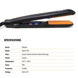 SLBeauty Oil Infused Flat Iron with Shine & Styling Formula Treatments, Professional Ceramic Hair Straightener, 1 Inch