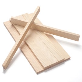 Wood Trim Wooden Strips Slats for Wall, Wooden Dowels Sticks for Crafts, 1/2" × 1.5" × 15", 10 PCS Square Wood Dowel Rods for Crafting, Unfinished Hardwood Sticks Flat Lumber Boards for Woodworking