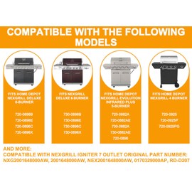 7 Outlet Pulse Igniter DHL-128-7Q for Nexgrill 720-0898 720-0896B 720-0896X 720-0896C 720-0896A Replacement Parts, Nexgrill Deluxe 6 Burner 2001648000AW Tact Push Button Replacement Igniter Parts