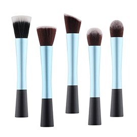 5pcs Big Maquillaje Pinceles Conjunto Powder Foundation Blush Eyeshadow Pincel Make Up Tool Kits(Blue,Gold)                                           