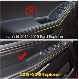 Vesul Front Row Door Side Storage Box Compatible with Ford Explorer 2016 2017 2018 2019 Armrest Phone Container Door Organizer Handle Pocket ABS Tray Insert Glove Pallet