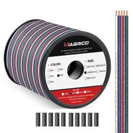 100ft RGBW LED Extension Cable 18 Gauge 5Pin 12V DC Electrical Wire 5 Colors 18AWG Wires with 10PCS shrinkable Tubes for RGBW 3528 5050 Led Strip Copper Clad Aluminum Copper Wire