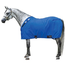 Adjusta Fit Dura-Nylon Horse Stable Sheet | Ultimate Comfort & Protection Horse Sheet | Keeps Coats Smooth & Shiny | Cutback | Closed Front | Legstrap | Color Royal | Size 80