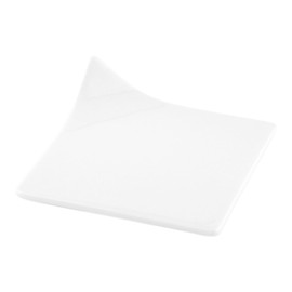 Porcelain Modern Flare Plate - Square - White - 4 inch - 10ct Box - Restaurantware