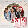 Sel Natural 12 Pcs Clear Gift Bags with Handles 7.1"x10.2"x3.2"