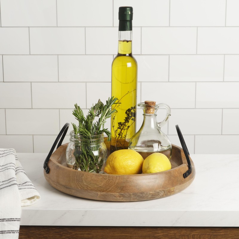 Gourmet Basics by Mikasa Knox Mango Wood Serving Bowl Coffee