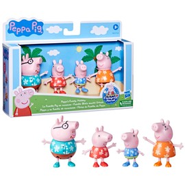 Peppa Pig Toys Peppa's Family Holiday, 4 Peppa Pig Family Figures in Tropical Holiday Outfits, Preschool Toys for 3 Year Old Girls and Boys and Up