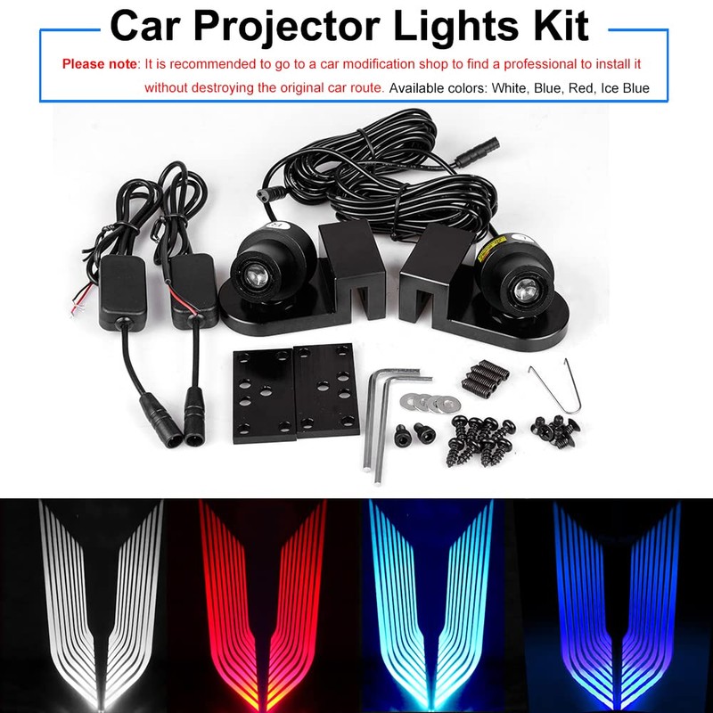 BukNikis Car Body Projector Lights, Ice Blue HD Angel Wings