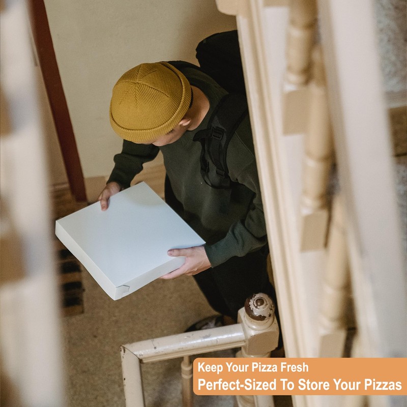 BOARDS+ Thin White Paperboard Pizza Boxes 12 x 12 x