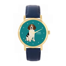 Toff London Beagle Dog Watch Women's 38 mm Case 3ATM Waterproof Quartz Movement Luxury Fashionable, Green, TLWS-32346