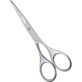 Tijeras pequeñas Suvorna para barba, bigote, vello facial, nariz, cejas y orejas. Fabricadas con acero inoxidable de 4,5" para barberos, profesionales y usuarios domésticos.