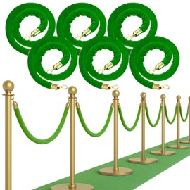 6PCS Blue Velvet Rope - 5FT Elegant Rope for Stanchion Barrier VIP Events Crowd Control Safety Divider for Red Carpet Weddings Parties and Special Occasions Durable and Stylish Design