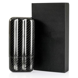 RVRAYS Cigar Humidor, Portable Travel Cigar Box, Double Cigar Humidor with Separate Storage for Cigar Accessories, Cigar Travel Case, Holds 3 Cigars