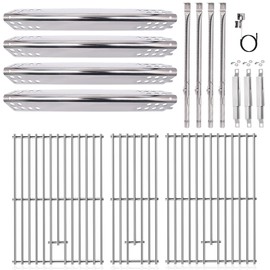 Hiorucet Grill Replacement Parts Kit for Charbroil Advantage 463240015, Grid Cooking Grates, Heat Plate Shields, Burner, Ignitor, Crossover Tube for Char-broil Advantage 4 Burner Grill Parts 463240015