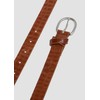 s.Oliver Crocodile Effect Leather Belt, cinnamon