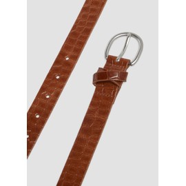 s.Oliver Crocodile Effect Leather Belt, cinnamon